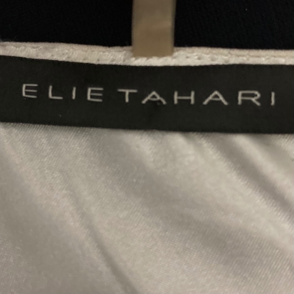 Elegant, Elie Tahari, Navy and White, Dress, Knee/Below Knee, Size 0 - Picture 8 of 10